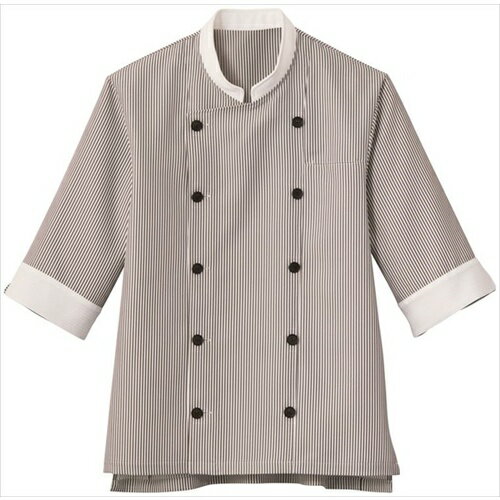 サーヴォ(SERVO) サンペックス 七分袖ショップコート ホワイト*ブラック L 【品番:SJAU-1701-B6-L】