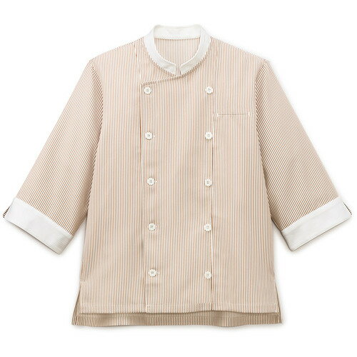 サーヴォ(SERVO) サンペックス 七分袖ショップコート ホワイト*ブラウン M 【品番:SJAU-2007-C6-M】