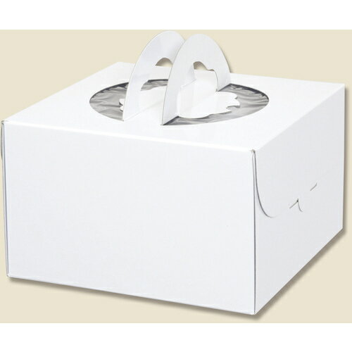 シモジマ　HEIKO　手提げケーキ箱　デコホワイト　ホワイト　5寸　10枚入　【品番：004232301】