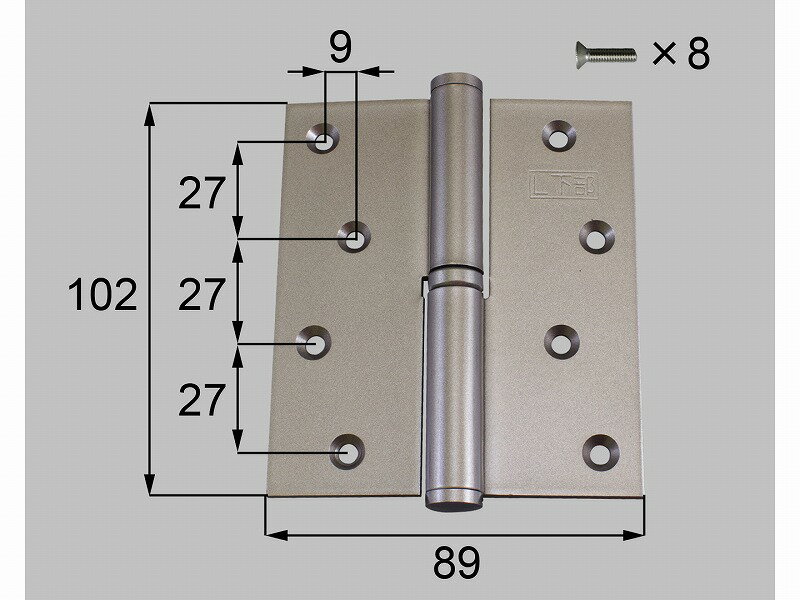 【メール便対応】LIXIL（新日軽）　二管丁番 下部用（M4x16皿）（L）　グレー系　【品番：A8H87L2】