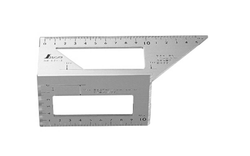 シンワ測定　一発止型定規 アルミ　【品番：62113】