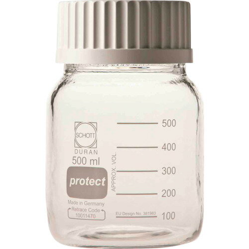 柴田科学(SIBATA) ねじ口びん広口セーフティコート 白キャップ付500mL(10個入) 【品番:017250-4500A】