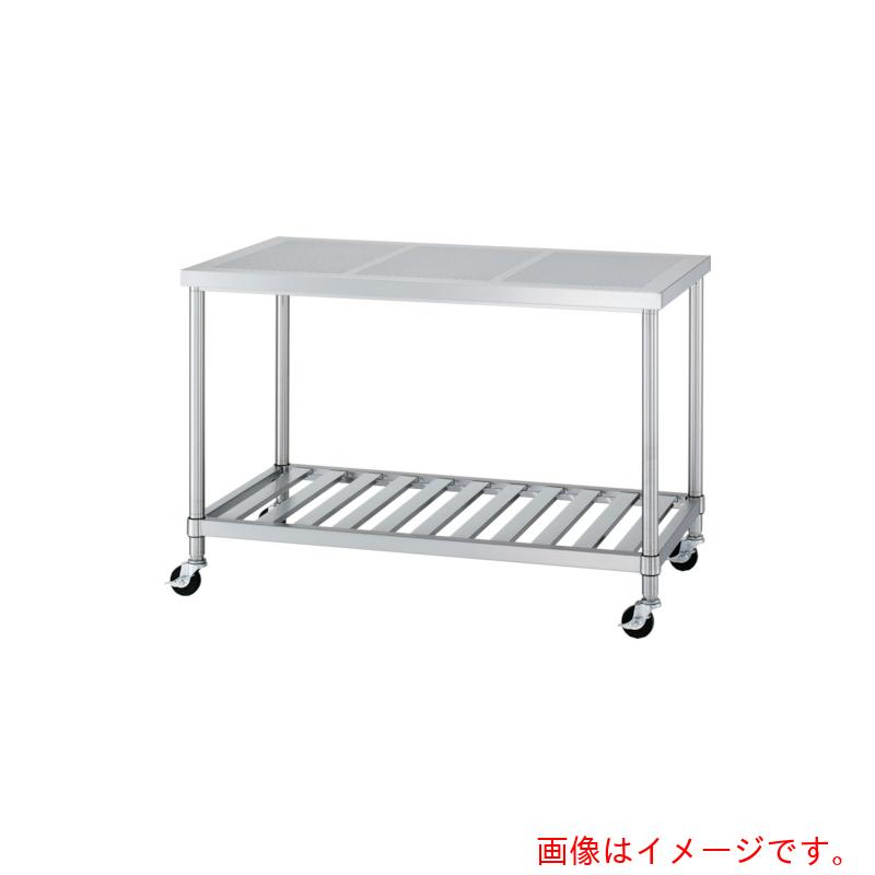 シンコー（SINKO）　ステンレス（SUS430）パンチング作業台スノコ棚板キャスター付　φ75ウレタン車　900×750×800　【品番：PWSC- 9075-U75】
