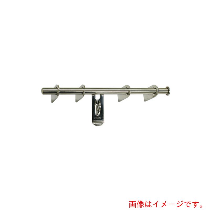 特長 ●鉄扉用（溶接取付）用の丸棒貫抜です。 用途 ●鉄扉、門など ●ステンレス製で耐久性に優れています。 材質 ●SUS304 質量・質量単位 ●11.8kg 【メーカー名】清水（株） 【メーカー品番】SH-KM2-600