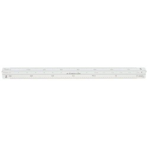 【メール便対応】ステッドラー日本（STAEDTLER）　706333）三角スケール　高精度オールアルミ製　ポケット型　土地家屋調査士用　15cm　【品番：987 15-12】