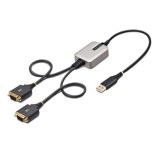 StarTech.com　USB　−　シリアル変換ケーブル／USB　2．0／61cm／2ポート／COM保持機能／ESD保護／DB9シリアルコンバーター　