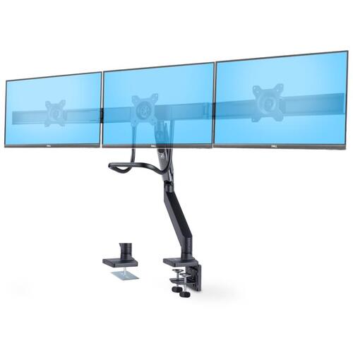 StarTech.com　モニターアーム／Cクランプ　グロメット固定／3画面／最大27インチ／耐荷重7kg／クロスバー／PC　ディスプレイアーム　