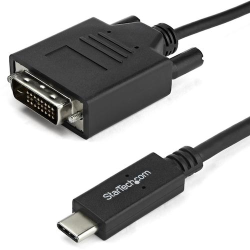 StarTech.com　ディスプレイ変換ケーブル／USB−C　−　DVI／2m／1900x1200／ブラック　【品番：CDP2DVIMM2MB】