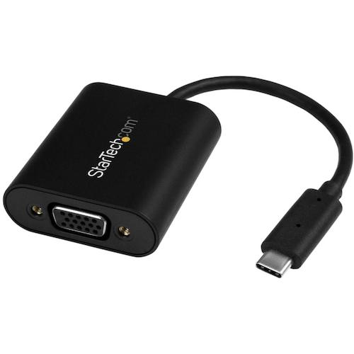 StarTech.com ディスプレイアダプター／USB-C - VGA／1920x1200 1080p／ブラック／ビデオ 変換コンバーター 【品番：CDP2VGASA】