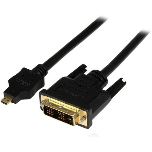 StarTech.com　ディスプレイ変換ケーブル／Micro　HDMI　−　DVI−D／1m／オス−オス／ビデオコンバーター　