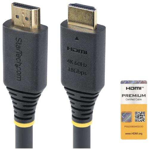 Set - StarTech.com　HDMI　2．0ケーブル／5m／4K60Hz／Premium　HDMI／HDR10　ARC　UHD　テレビ　TV用　【品番：HDMI2-CABLE-4K60-5M】
