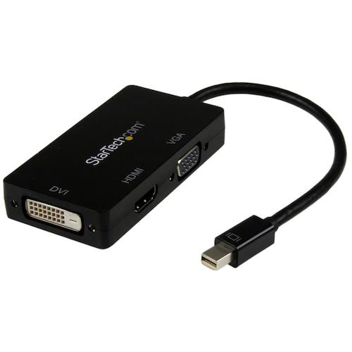 StarTech.com ディスプレイアダプター／mDP - HDMI， DVI， VGA／1080p／BK 【品番：MDP2VGDVHD】