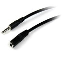 【メール便対応】StarTech.com オーディオケーブル/3.5mm 4極ステレオミニ/1m/オス-メス/ブラック/スピーカー ヘッドホン イヤホン 用 【品番:MUHSMF1M】