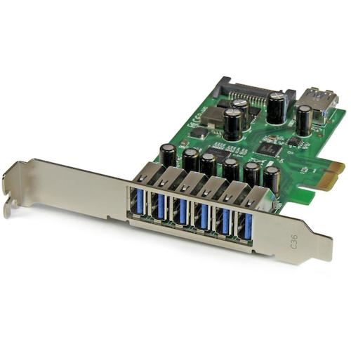 StarTech.com　USB増設カード／PCIe　2．0　−　7x　USB−A／5Gbps／SATA電源／UASP　