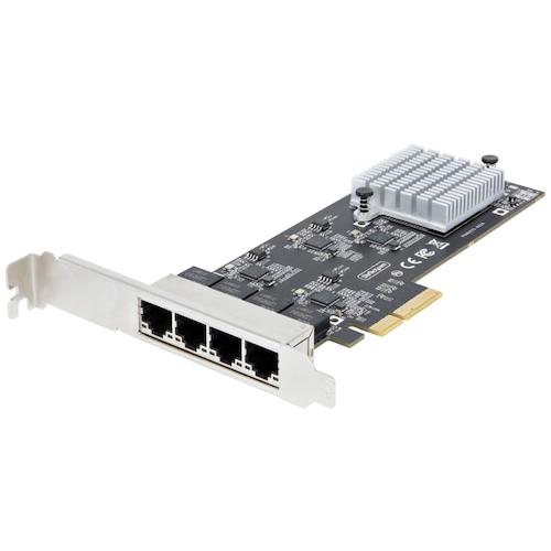 StarTech.com　ネットワークアダプターカード／PCI　Express　　x4／4ポート／2．5GbE　RJ45　LANカード　