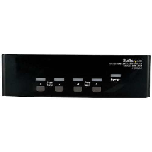StarTech.com　KVMスイッチ／4ポート／2画面／DVI　＆　VGA／1920　x　1200／USB　2．0ハブ／PC　CPU切..