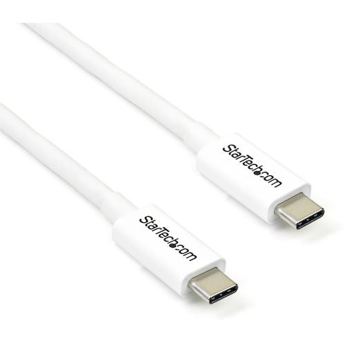StarTech.com　Thunderbolt　3　ケーブル／2m／USB−C，　DP互換／20Gbps／ホワイト　【品番：TBLT3MM2MW】