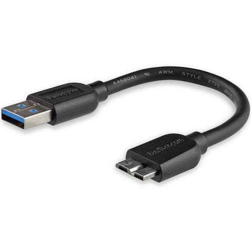 【メール便対応】StarTech.com USBケーブル／A - Micro-B／15cm／USB 3．0／5Gbps／オス・オス／BK 【品番：USB3AUB15CMS】