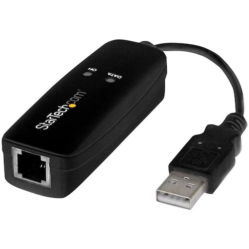 StarTech.com　USB　Faxモデムアダプター／USB　2．0／56K　V92／外付けアナログモデム　【品番：USB56..