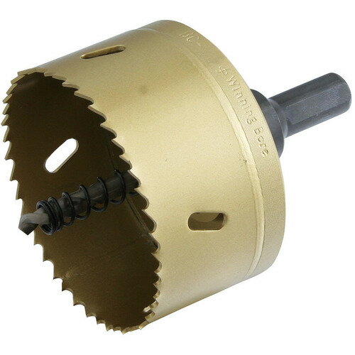 特長 ●薄刃タイプ（M42）刃先の使用により切れ味抜群、長寿命。 ●六角軸シャンク仕様（14mm〜35mm）により充電ドリルドライバーでの使用可能。 ●センタードリルにカス抜き用スプリングを装着している為、切りカス抜き作業の低減。 用途 ●...