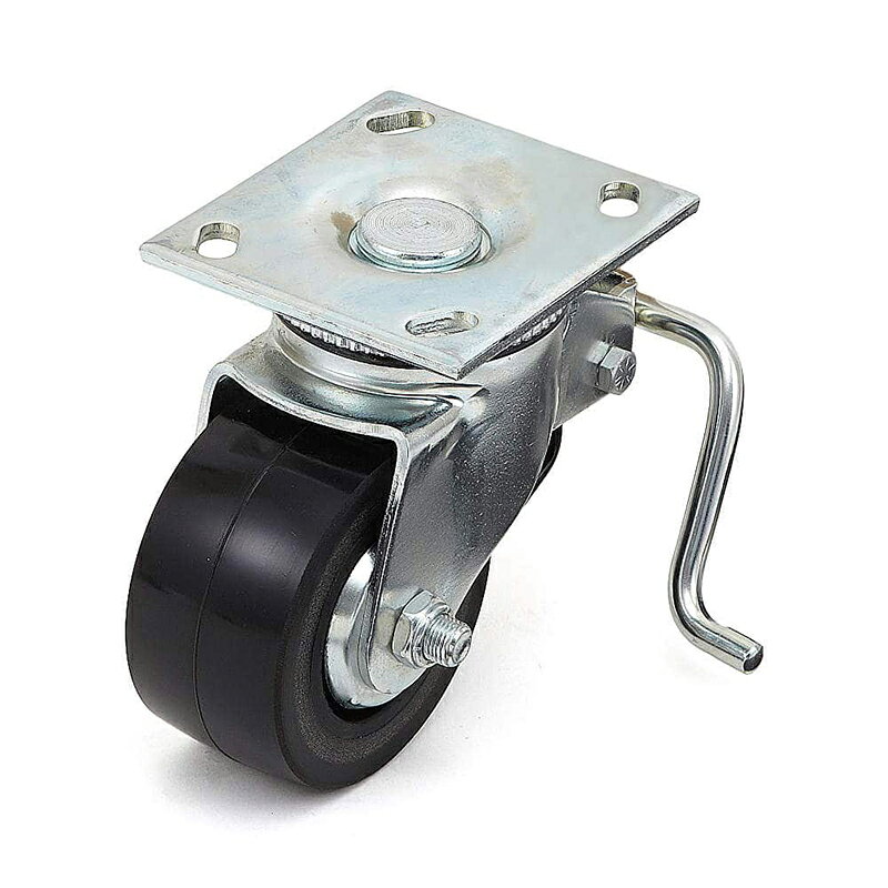 スガツネ工業　DARCOR　重量用キャスター 400シリーズ プレートタイプ 自在車 ブレーキ付　【品番：SUG..