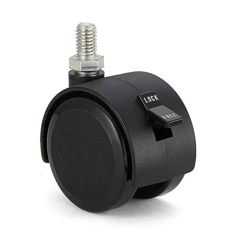 スガツネ工業　ウレタン車キャスター BU-25N型 ねじ込みタイプ　ブラック　【品番：BU-25N3S】