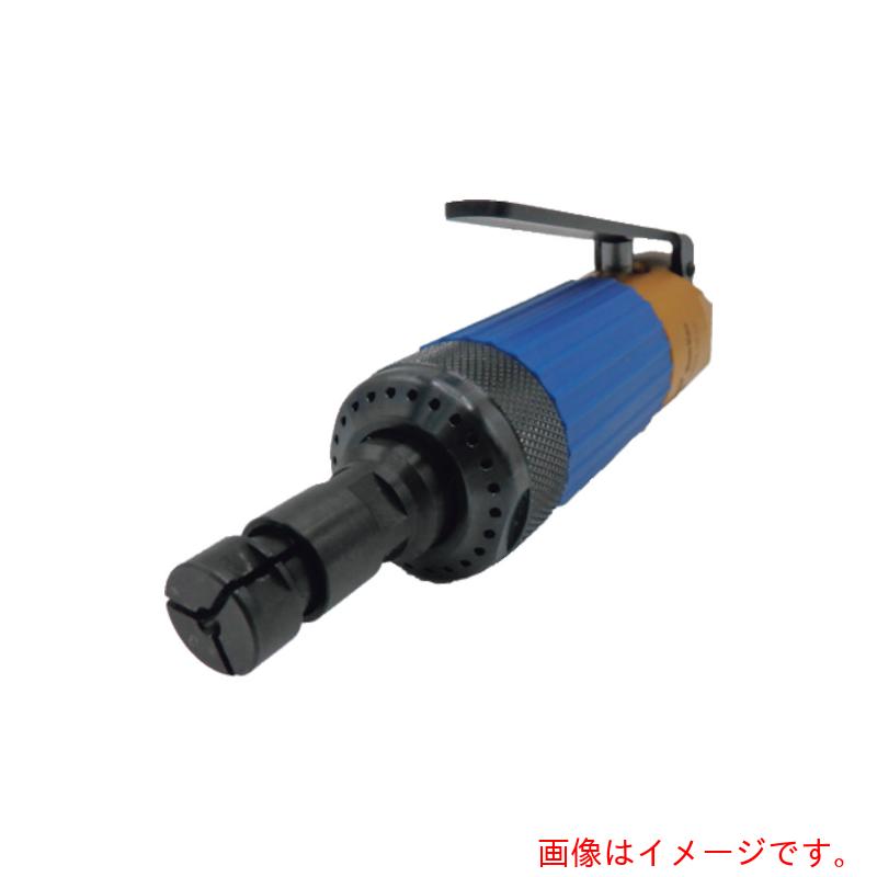 特長 ●低騒音、回転数の微調整が可能です。 ●排気の最適化により騒音を低減しています。 ●コレットは3mm軸と6mm軸に対応しています。 用途 ●あらゆる研削、研磨作業用 仕様 ●チャック内径(mm)：3/6 ●無負荷回転数(min［［の−1乗］］)：30000 ●空気消費量(［［M3］］/min)：0.25 ●ホース取付口：Rc1/4 ●排気：前方 ●全長(mm)：129 ●使用空気圧力(MPa)：0.63 ●コレット寸法3/6mm 正回転タイプ 材質 ●SUS、アルミ、鋼、樹脂 質量・質量単位 ●0.3kg セット内容・付属品 ●コレット丸形（Φ6)X1、11MMオープンエンドレンチX2、ホースニップルX1 注意事項 ●ゴーグルを装着してから使用してください。手袋をはめてから動作させてください。 【メーカー名】三研空機（株） 【メーカー品番】HDG-15-1F
