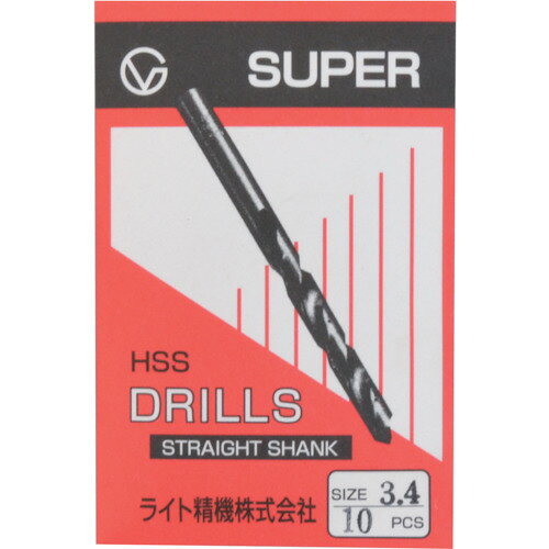 ライト精機　スーパー　スーパー　袋入り鉄工ドリル　12．1mm　【品番：014512】