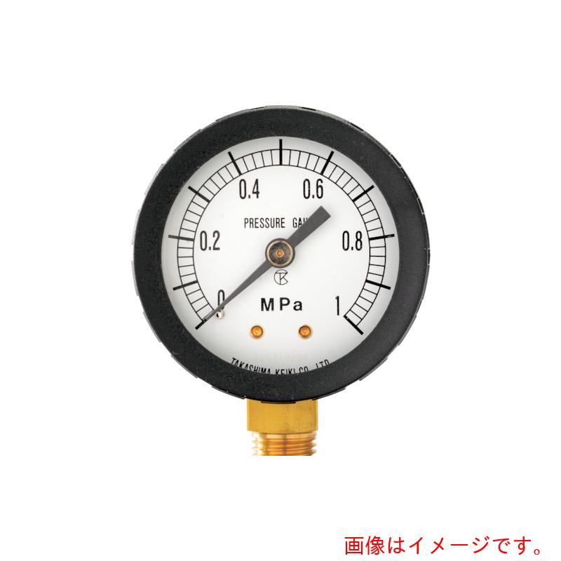 高島計器　プラスチック真空計（A枠立型・φ50）　圧力レンジ0．0〜ー0．1MPa　G1／4【1203901】　【品..