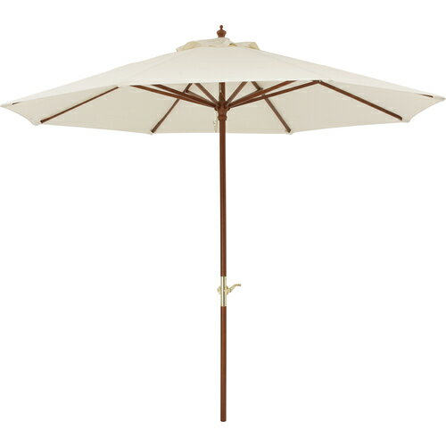 【別途送料あり】タカショー（Takasho）　日よけ用品　ウッドパラソル　ベージュ　　2．7m　クランク付..