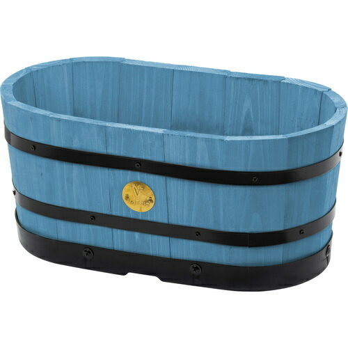 タカショー（Takasho）　園芸用品　ウッドオーバルプランター　S　パウダーブルー　【品番：PPW-06SPB】