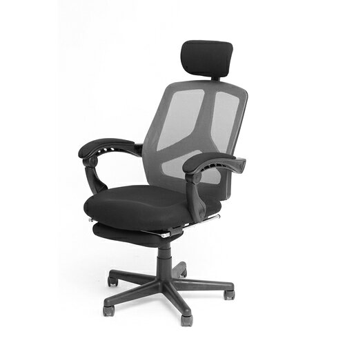 谷村実業　TASSCOM　フットレスト付きボスチェア　ライトタイプ　グレー　【品番：...