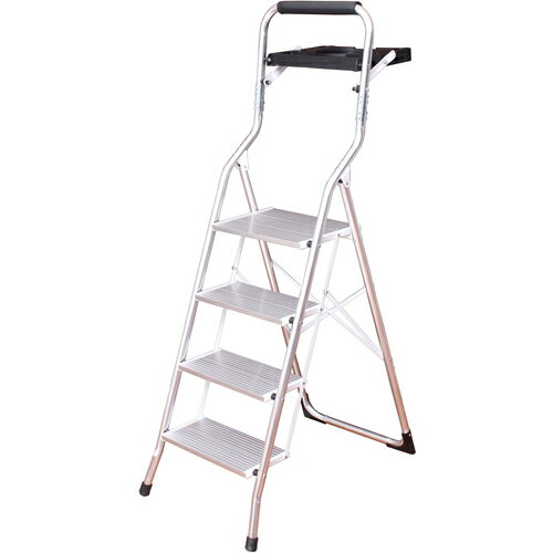 【別途送料あり】谷村実業　TASSCOM　アルミ製トレー付き脚立　4段　【品番：TAN-3010-4】