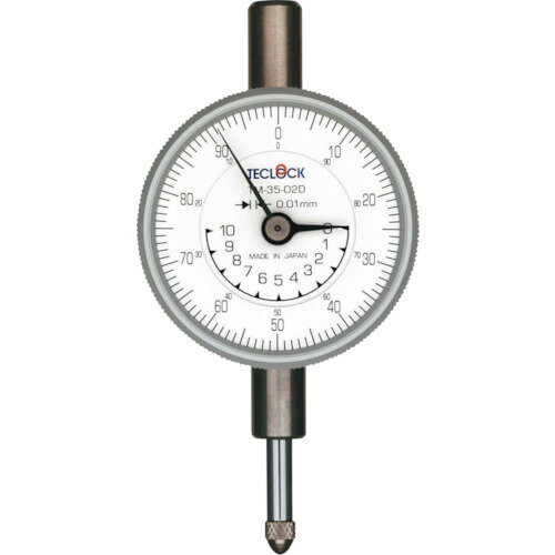 テクロック（TECLOCK）　小型ダイヤルゲージ　測定範囲0〜10mm　【品番：TM-35-02D】