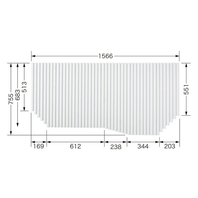 ●トクラスバスルーム用巻きフタ ●浴室サイズ： 1616、1621 ●寸法： W1566mm×D755mm ●重量： 2.4kg ●材質： 樹脂（PP） ●色： ホワイト ※2017年12月より仕様変更しております。 【メーカー名】トクラス（株） 【メーカー品番】FFMTDW2A1