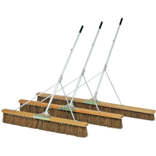 特長 ●補強ステー付です。 ●補強入り一体型大型ジョイント金具を採用しています。 ●整理に便利な固定フック付です。 用途 ●グランド整備等に。 ●ブラシ幅：180cm ●ブラシ毛の長さ：約10cm ●柄サイズ：25.4mm×135cm ●簡...