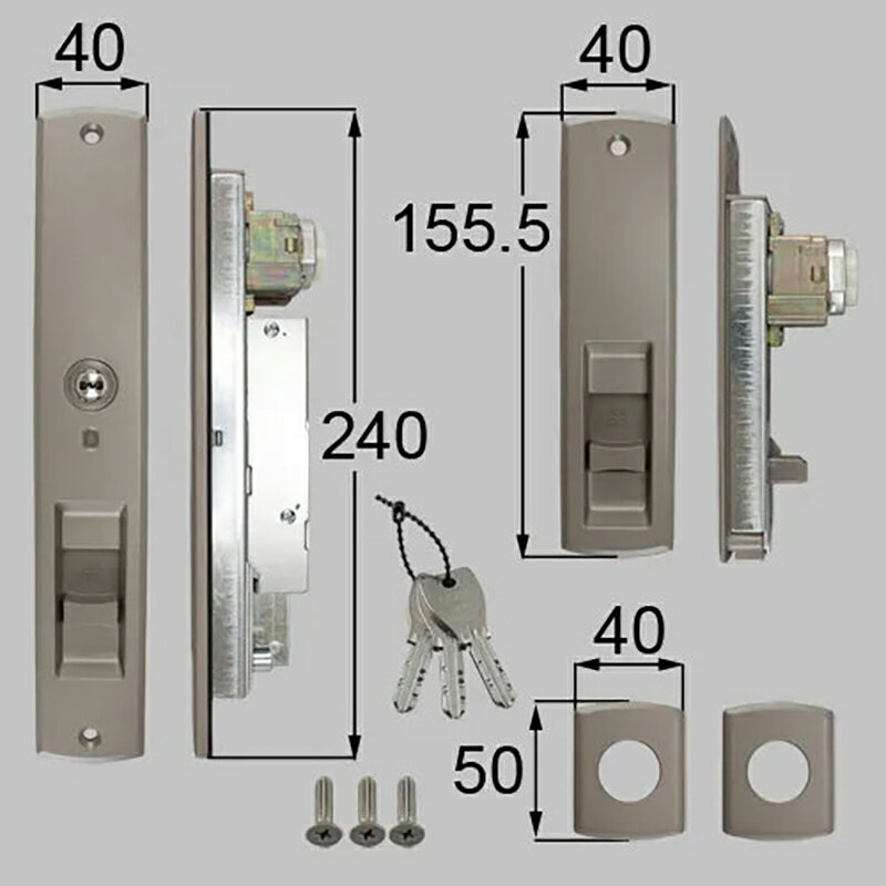 LIXIL（トステム）　シリンダーセット（セキュリティ・DN・シャッター付）　シャイングレー　【品番：K..