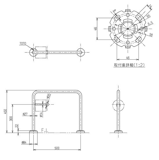 TOTO　幼児用手すり腰掛便器用 ホワイト　【品番：YYB10P1#NW1】