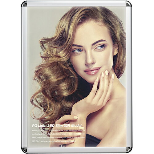 トレード sign city PGライトLEDスリム PG-32R 屋内用 ツヤ有シルバーツヤ有AG＋C A2 R型 スタンド仕様 【品番：6300037250】□