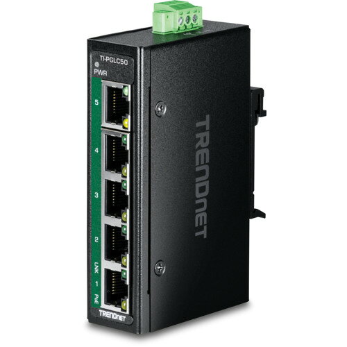 TRENDnet　5ポート産業用ギガビットPoE＋DINレールミニスイッチ　