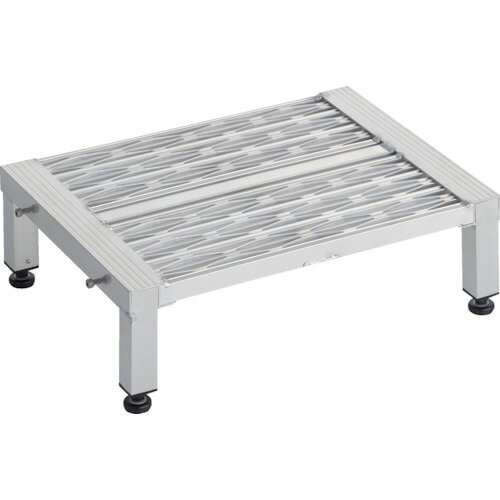 トラスコ中山（TRUSCO）　TRUSCO　高床式アルミ製ステップ　グレーチング仕様　600X450XH190〜220　【..