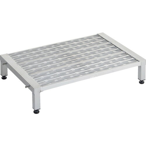 トラスコ中山（TRUSCO）　TRUSCO　高床式アルミ製ステップ　グレーチング仕様　900X600XH190〜220　【..