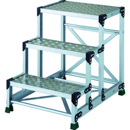 トラスコ中山（TRUSCO）　TRUSCO　アルミ合金製作業台　縞鋼板　3段　高さ0．75m　600X400　【品番：TS..