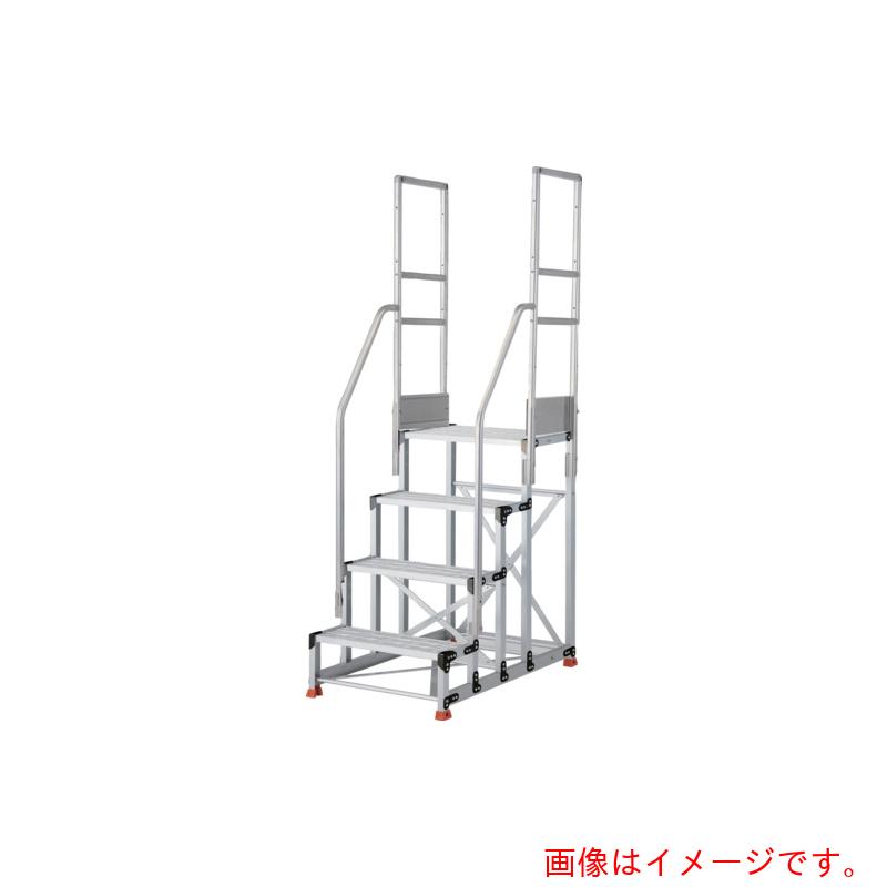 トラスコ中山（TRUSCO）　TRUSCO　アルミ製作業用踏台　縞板タイプ　4段　高さ1．2m　天板寸法600×400..