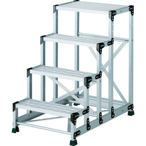 【別途送料あり】トラスコ中山（TRUSCO）　TRUSCO　作業用踏台　アルミ製・グレーチング仕様　SUS金具..