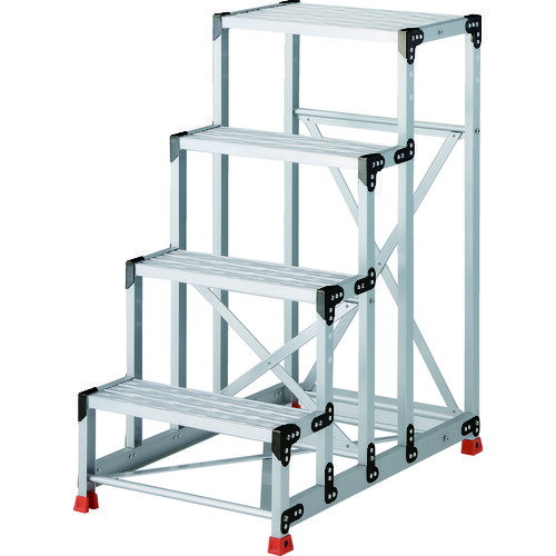 【別途送料あり】トラスコ中山（TRUSCO）　TRUSCO　作業用踏台　アルミ製・グレーチング仕様　SUS金具..