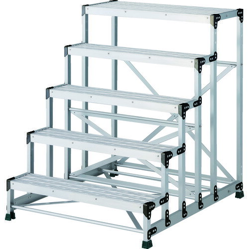 【別途送料あり】トラスコ中山（TRUSCO）　TRUSCO　作業用踏台　アルミ製・グレーチング仕様　SUS金具..