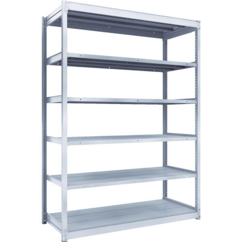 【別途送料あり】トラスコ中山（TRUSCO）　TRUSCO　TUG型軽中量ボルトレス棚　200kg　単体型　1540×624×H2100　6段　【品番：TUG200-75L-6】(4)