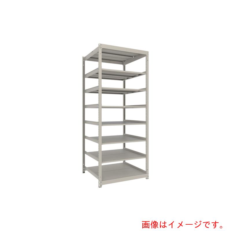 【別途送料あり】トラスコ中山（TRUSCO）　TRUSCO　スチールラック　薄板ラック（棚板分割タイプ、耐荷重100Kg）1200×875×H2100　8段単体　　ネオグレー　【品番：UL7498】(4)