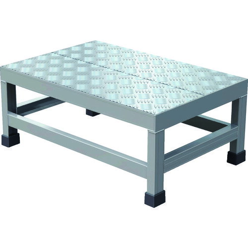 トラスコ中山（TRUSCO）　アルミ製溶接一体構造型作業台　縞板タイプ　一段（完成品）　W600×D400×H250..